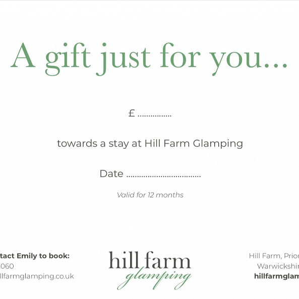 Hill Farm Glamping Gift Voucher